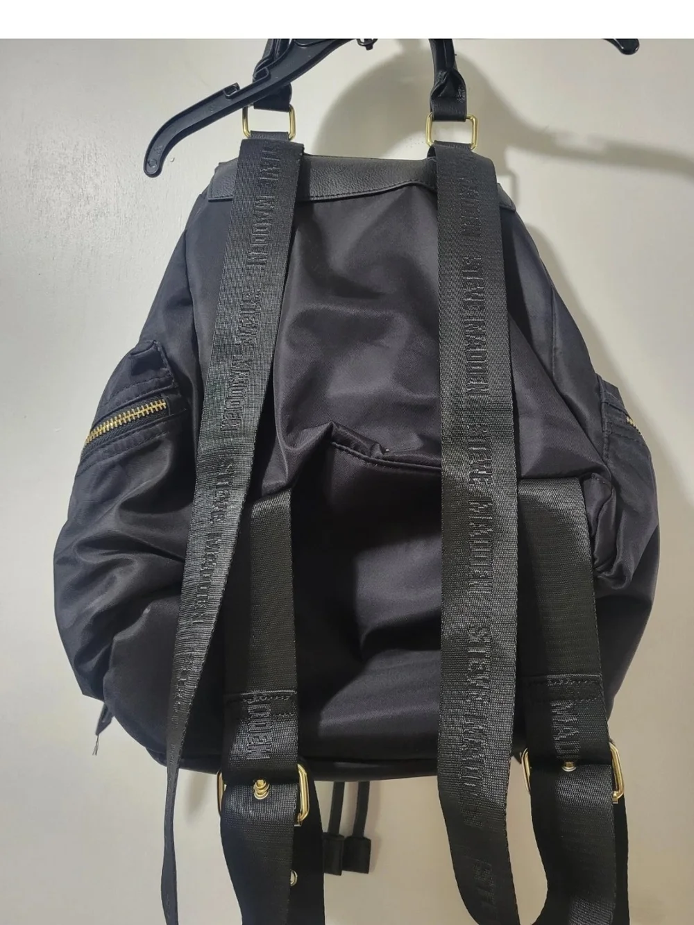 Steve Madden Black Backpack with Gold Hardware